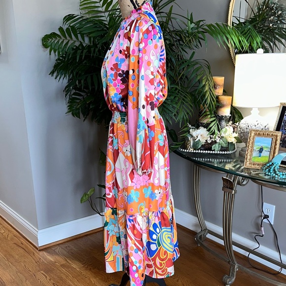 Ciebon Vibrant Multicolor Long Sleeve Dress - Picture 4 of 12